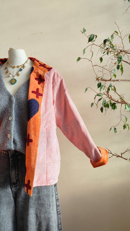 Giacca Boho con Tasche Laterali