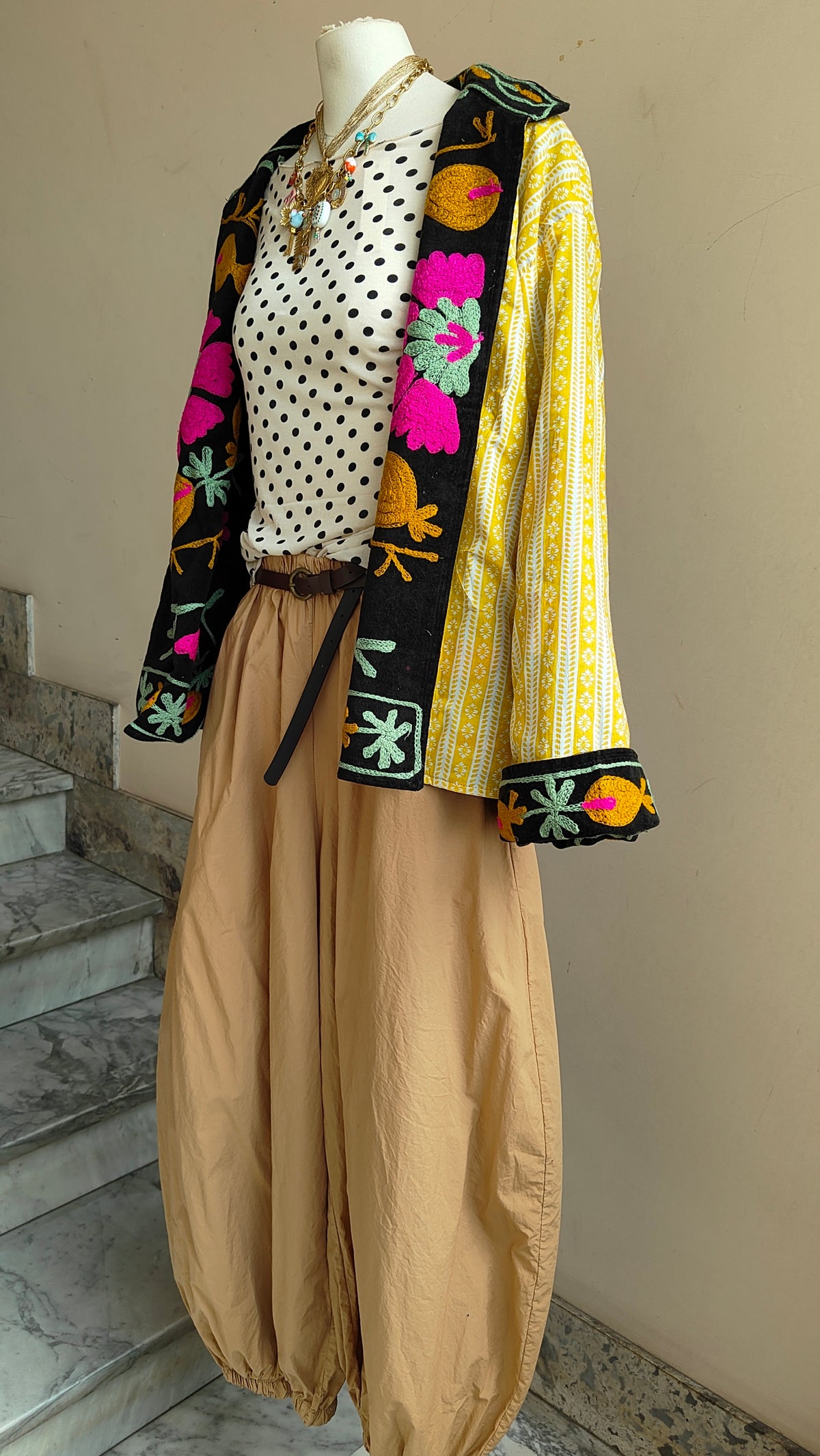 Giacca Boho con Tasche Laterali