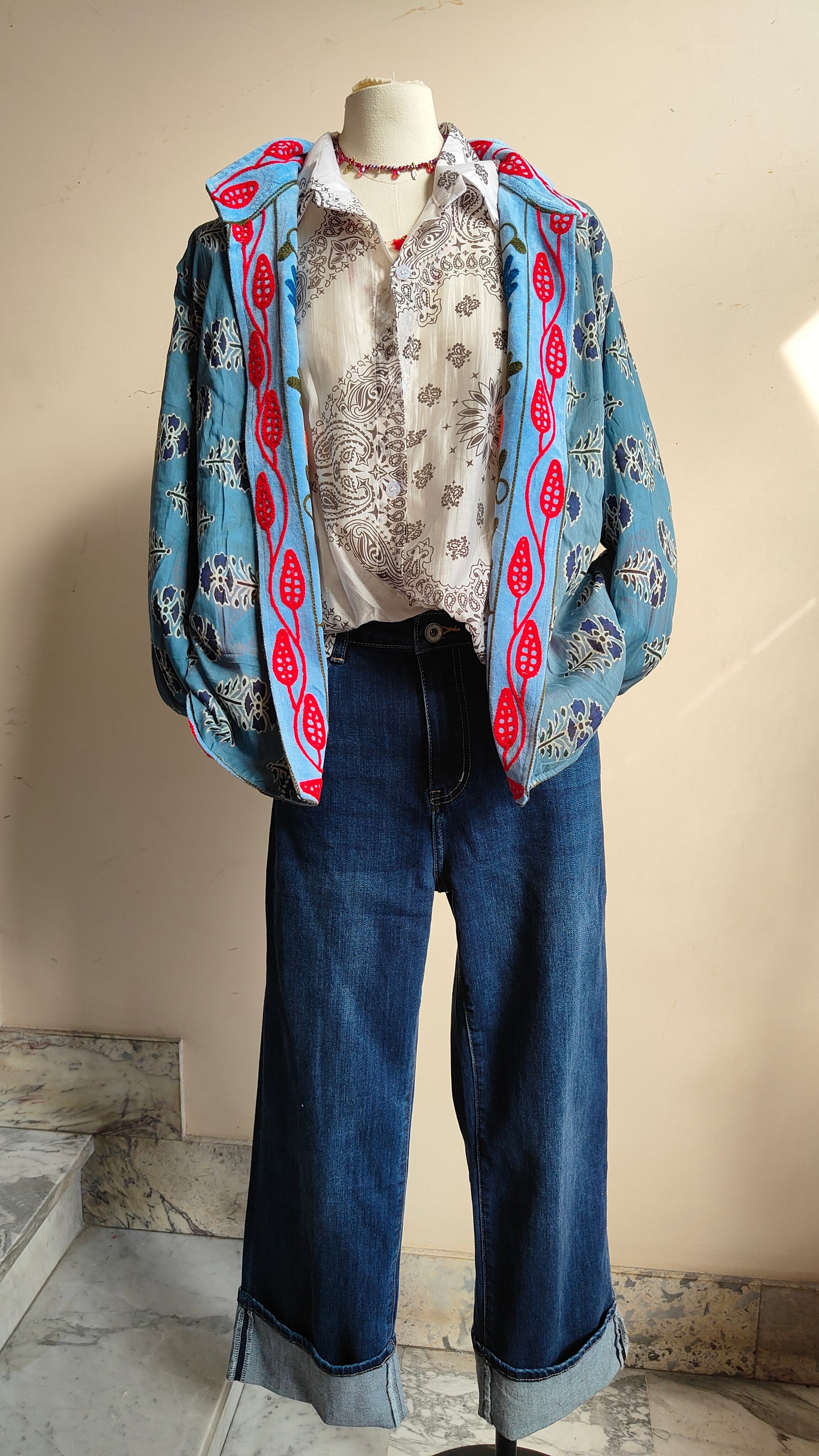 Giacca Boho con Tasche Laterali