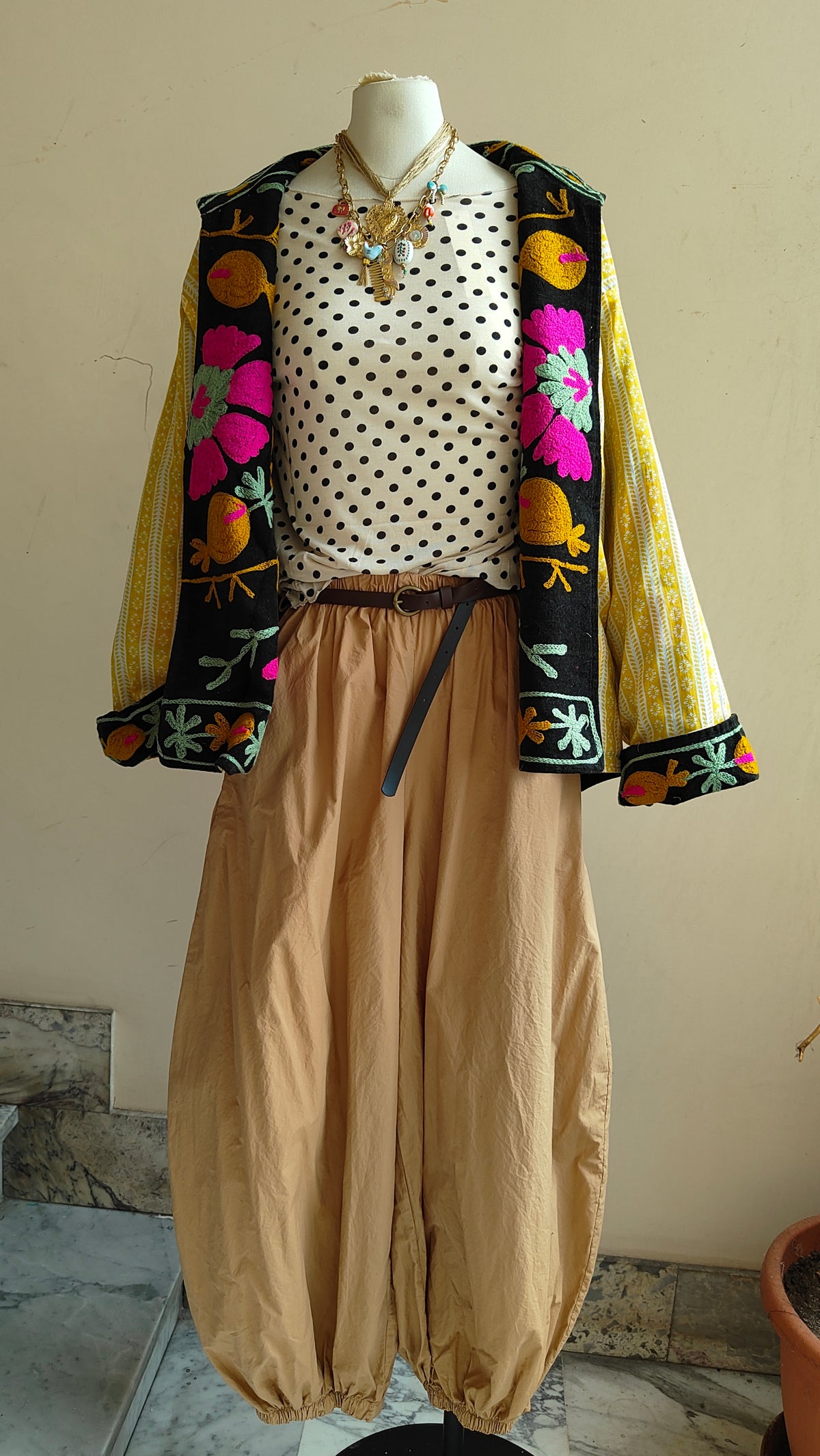 Giacca Boho con Tasche Laterali