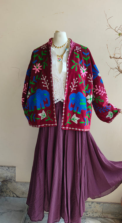 Giacca Boho con Tasche Laterali