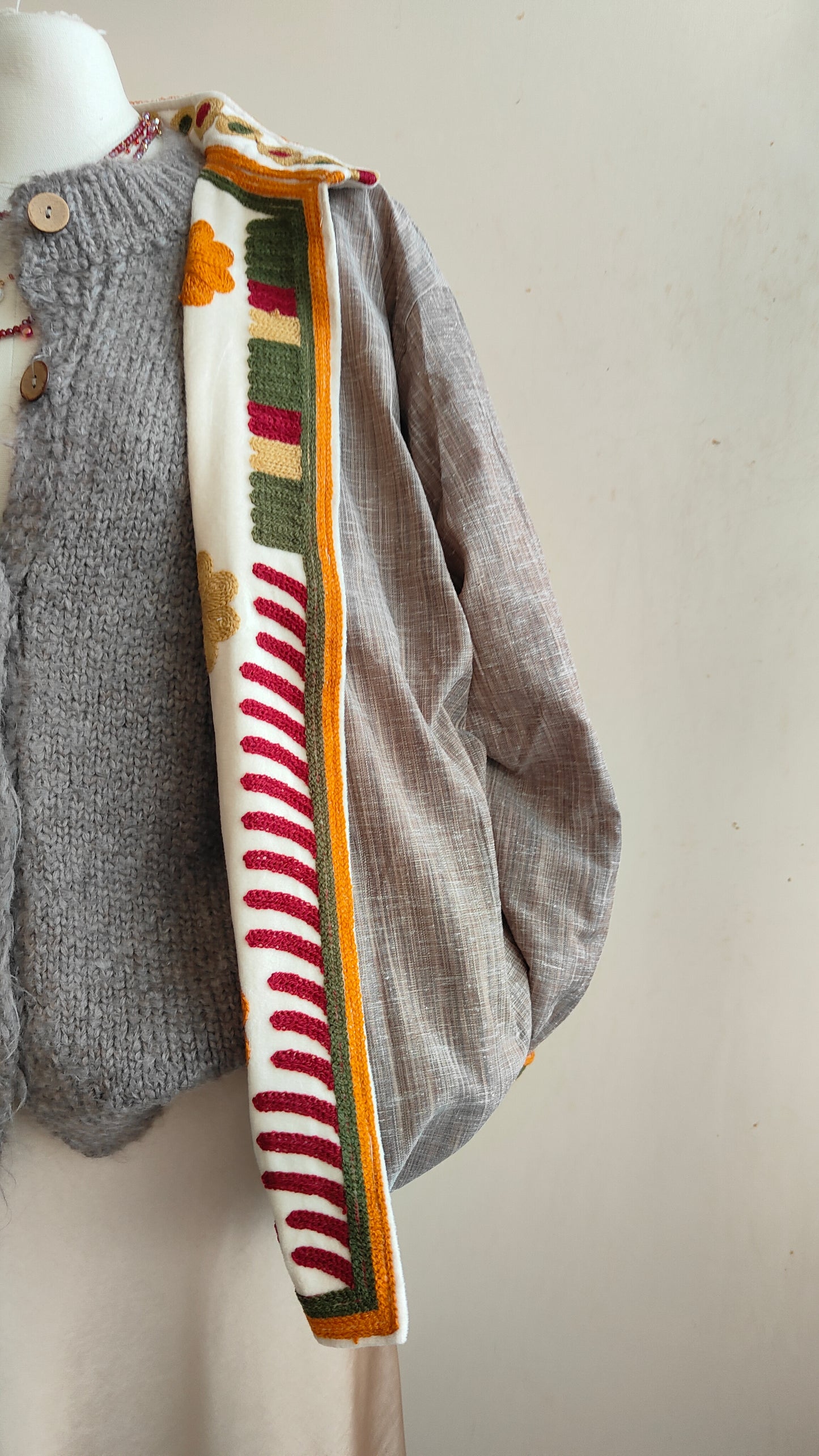 Giacca Boho con Tasche Laterali