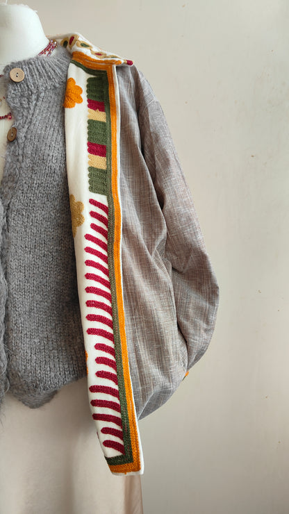 Giacca Boho con Tasche Laterali