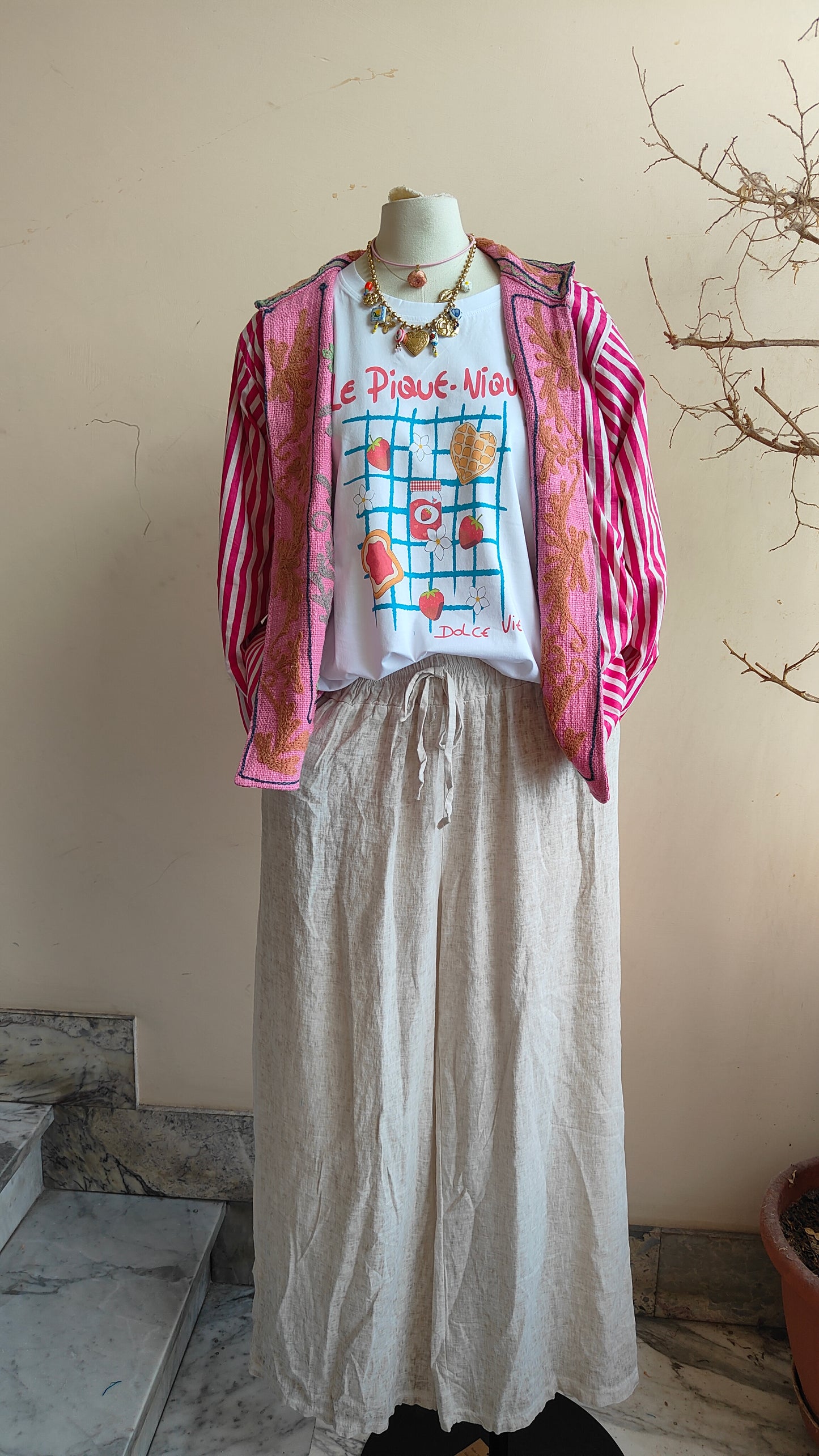 Giacca Boho tasche Canapa