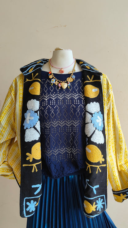 Giacca Boho con Tasche Laterali