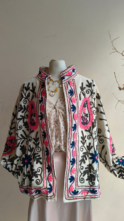 Giacca Boho con Tasche Laterali