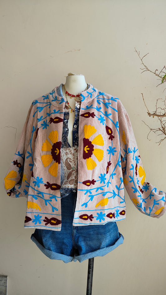 Giacca Boho con Tasche Laterali