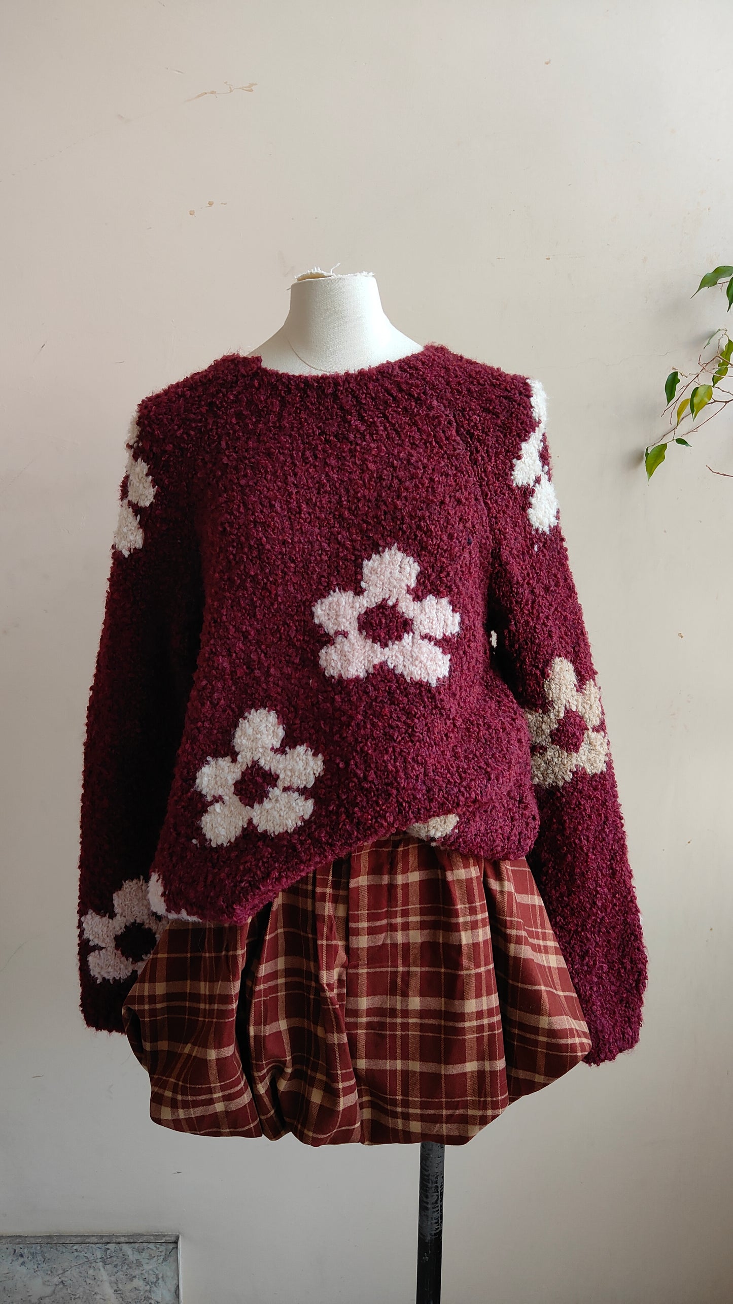 Pullover Teddy fiori