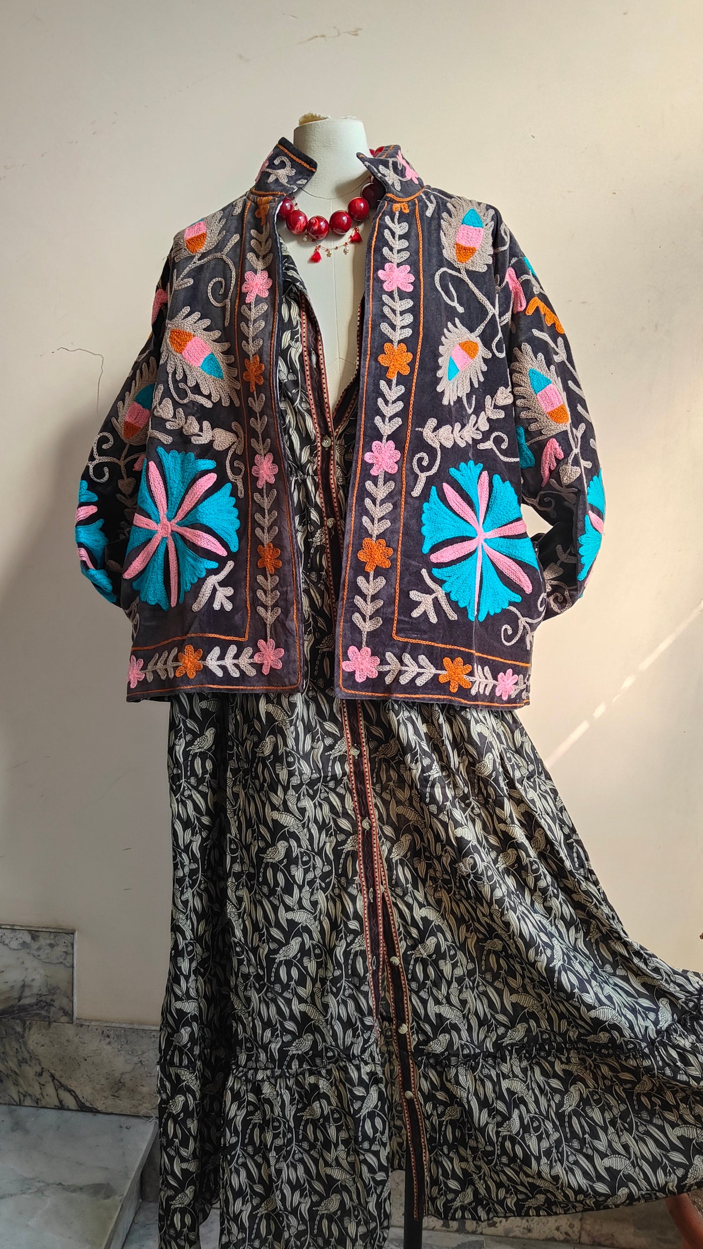Giacca Boho con Tasche Laterali