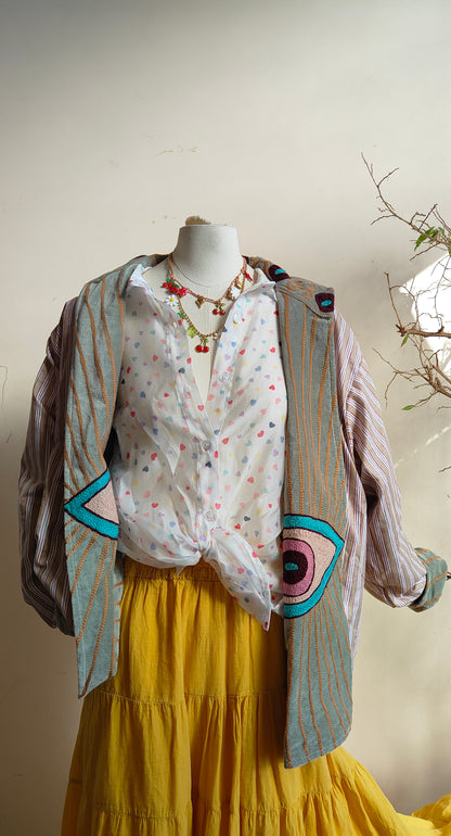 Giacca Boho con Tasche Laterali