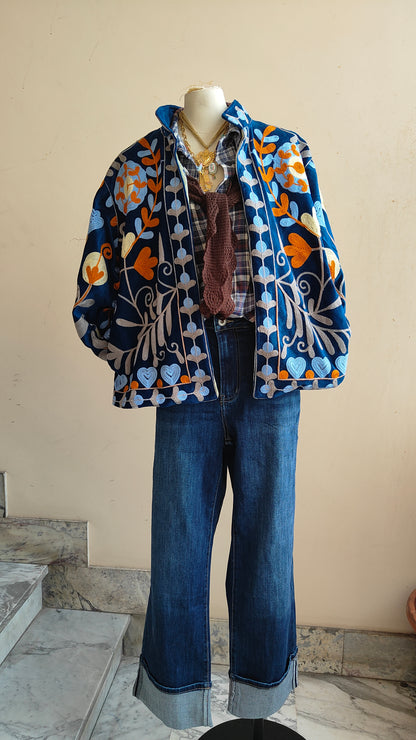 Giacca Boho con Tasche Laterali