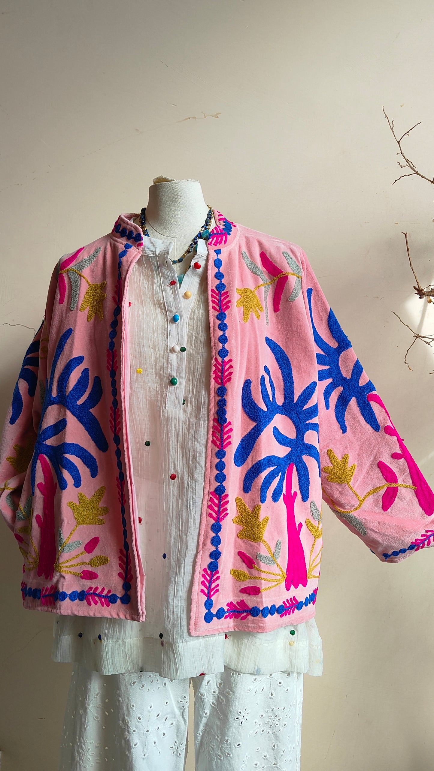Giacca Boho con Tasche Laterali