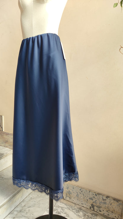 Gonna Satinata con Pizzo