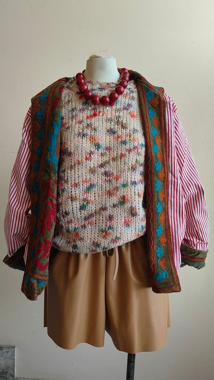 Giacca Boho con Tasche Laterali