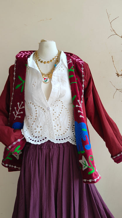 Giacca Boho con Tasche Laterali