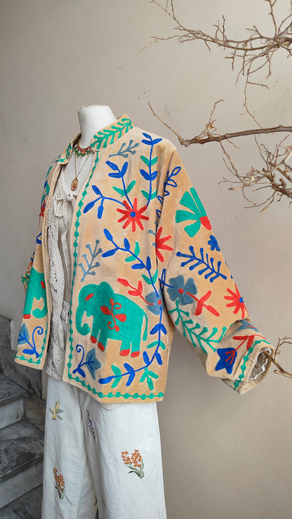 Giacca Boho con Tasche Laterali