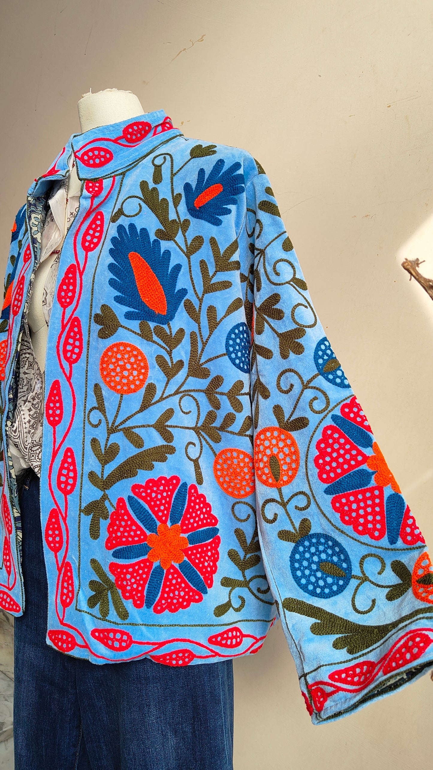 Giacca Boho con Tasche Laterali