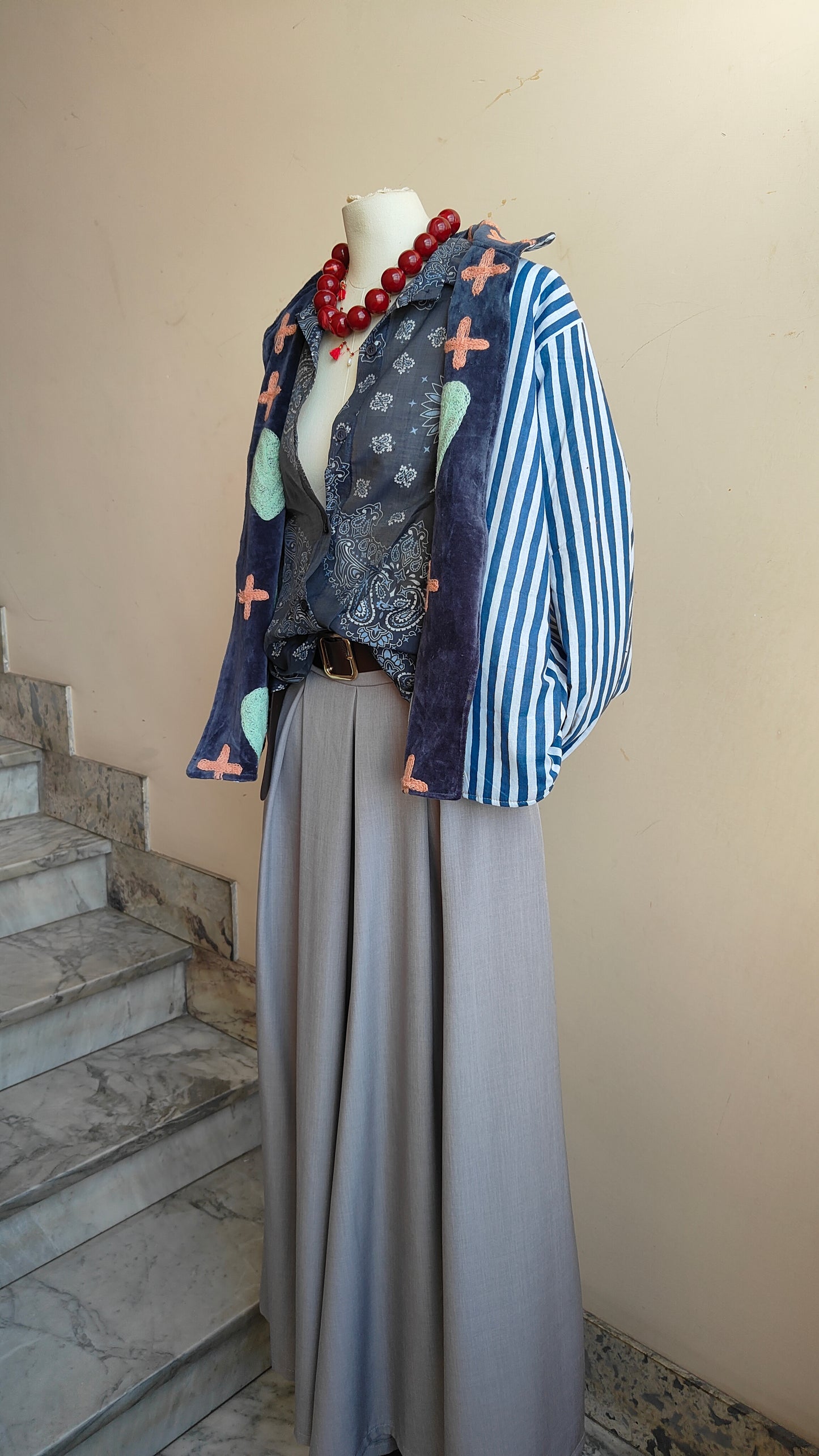 Giacca Boho con Tasche Laterali