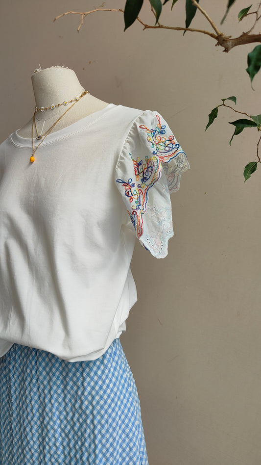 T-shirt Fiorellini Ricamati