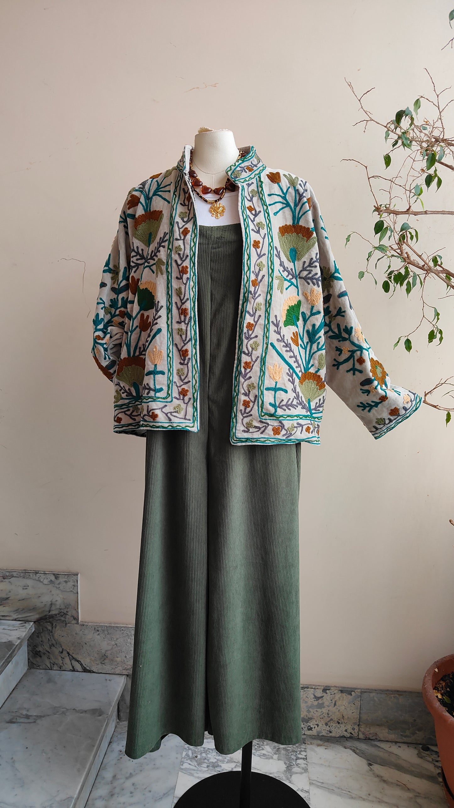 Giacca Boho con Tasche Laterali