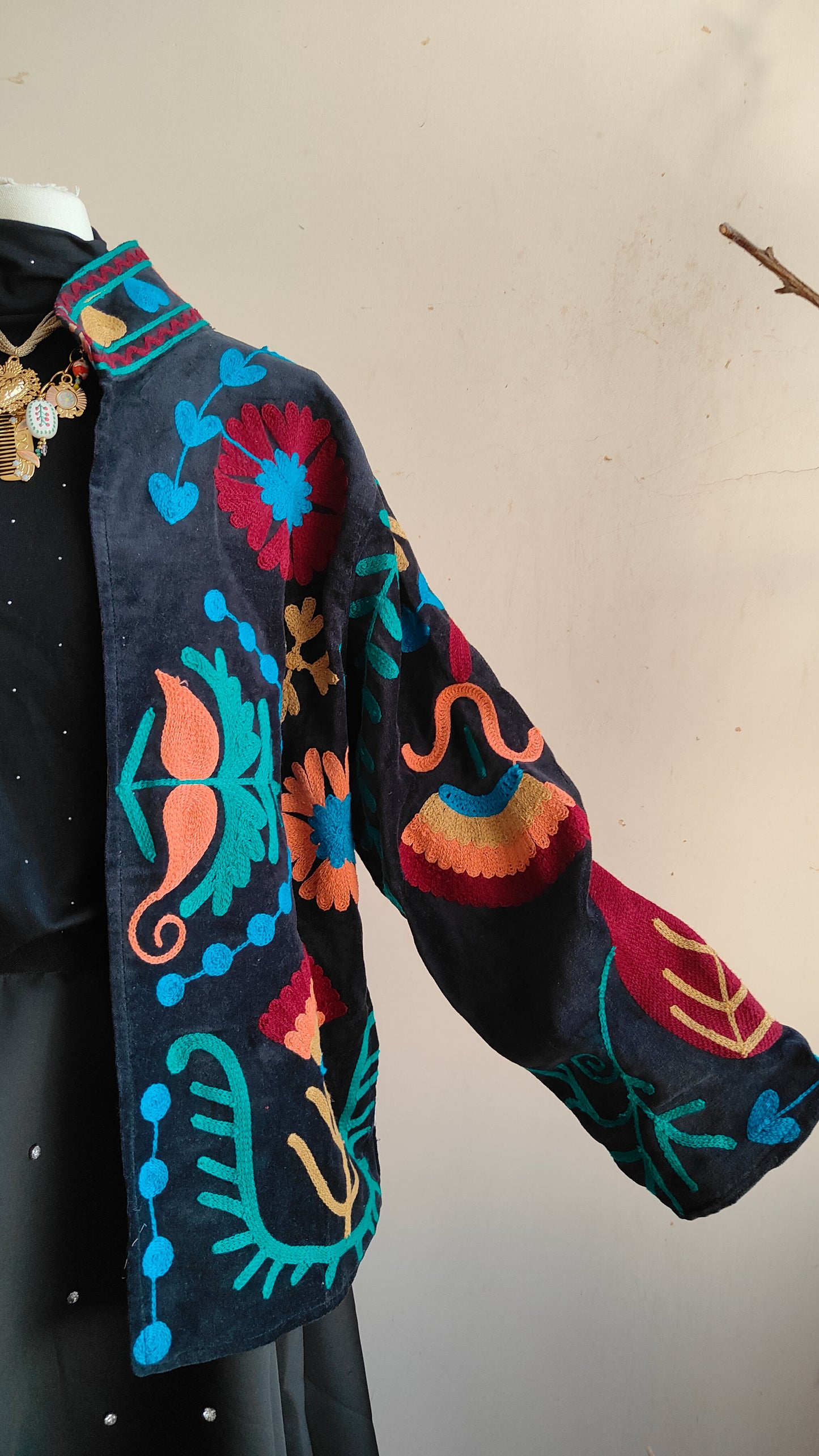 Giacca Boho con Tasche Laterali