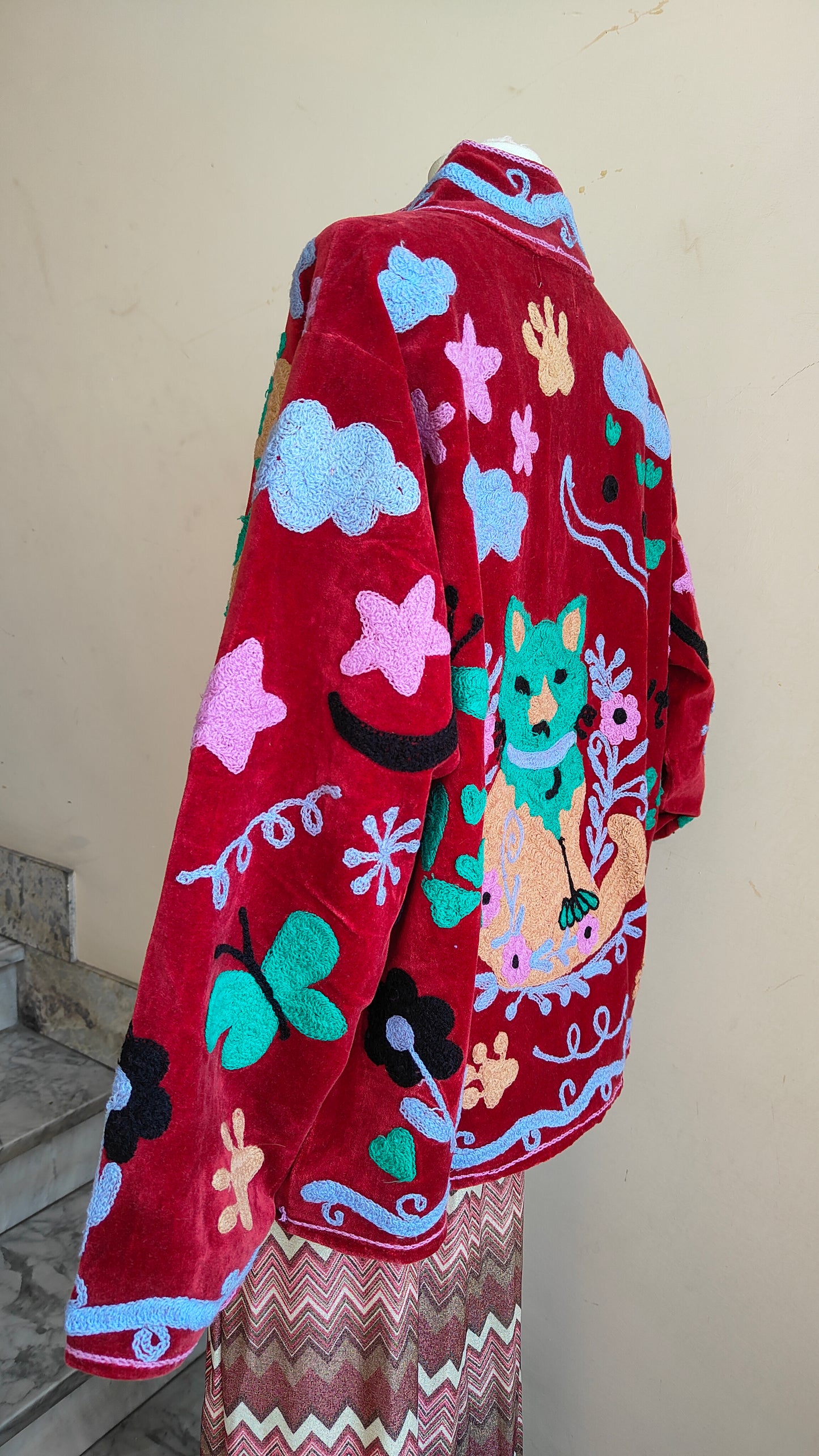 Giacca Boho con Tasche Laterali