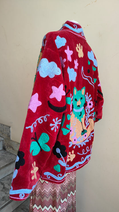 Giacca Boho con Tasche Laterali
