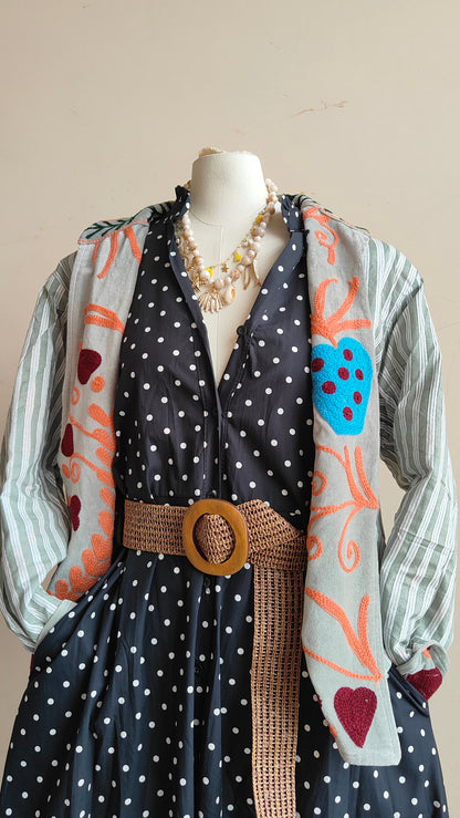 Giacca Boho con Tasche Laterali