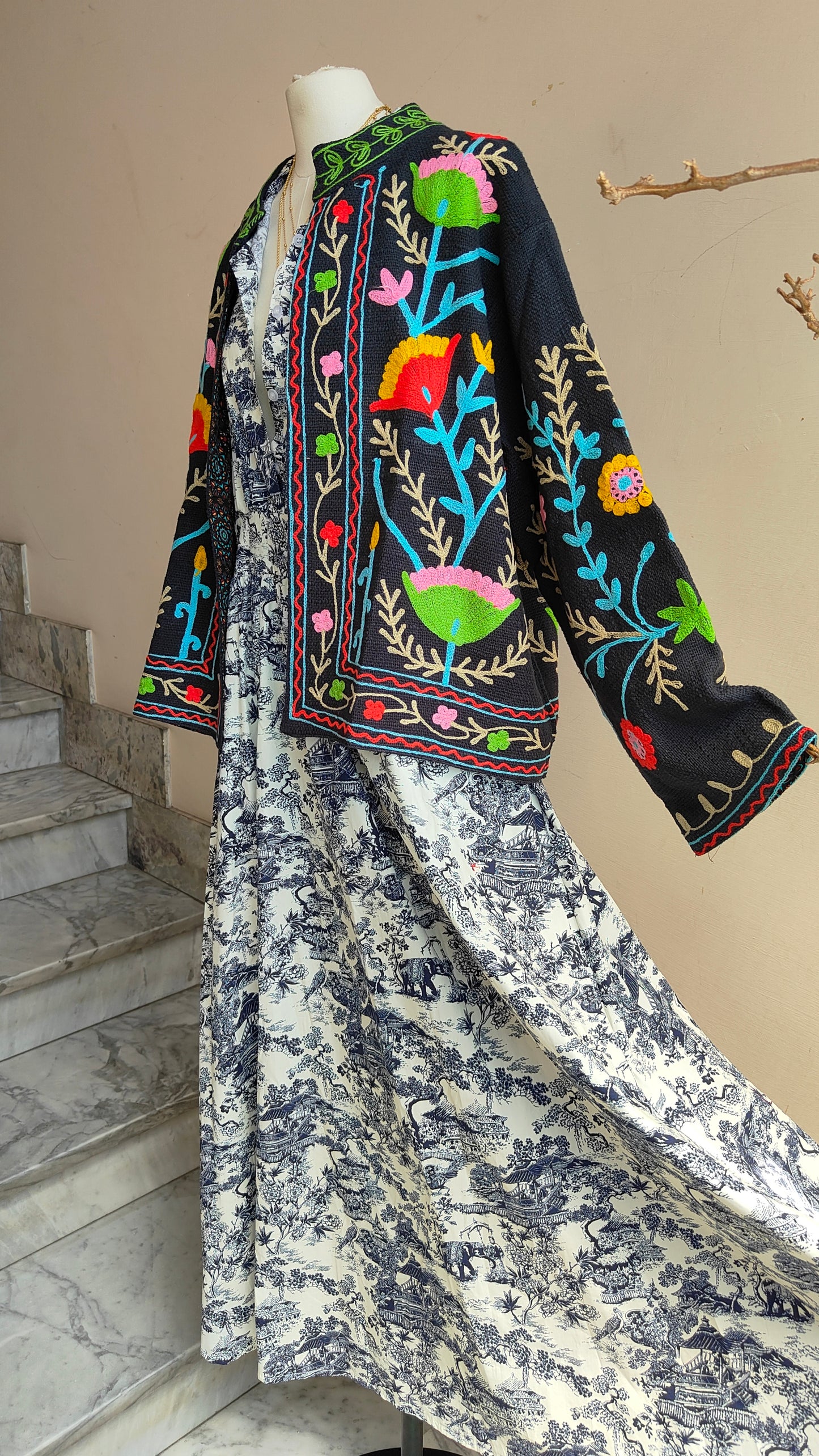 Giacca Boho tasche Canapa