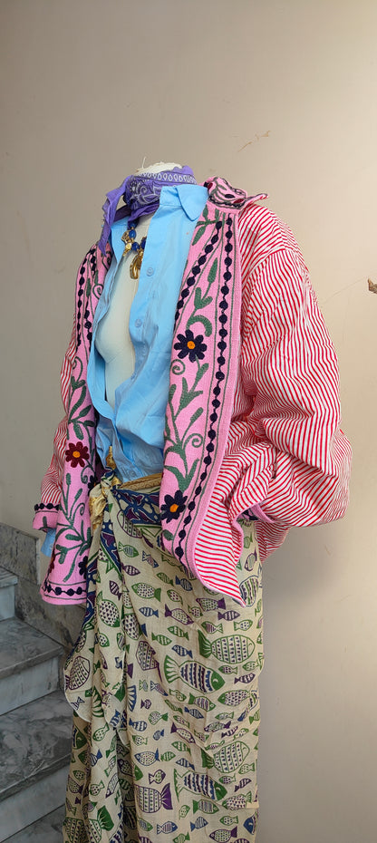 Giacca Boho tasche Canapa