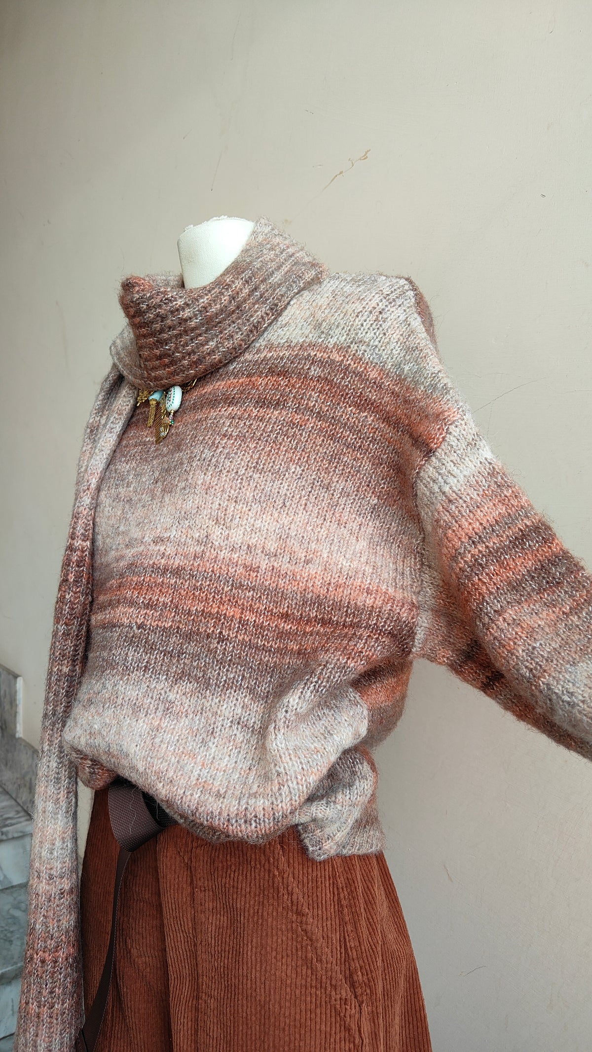 MAGLIONE SOFT MELANGE CON SCIARPA