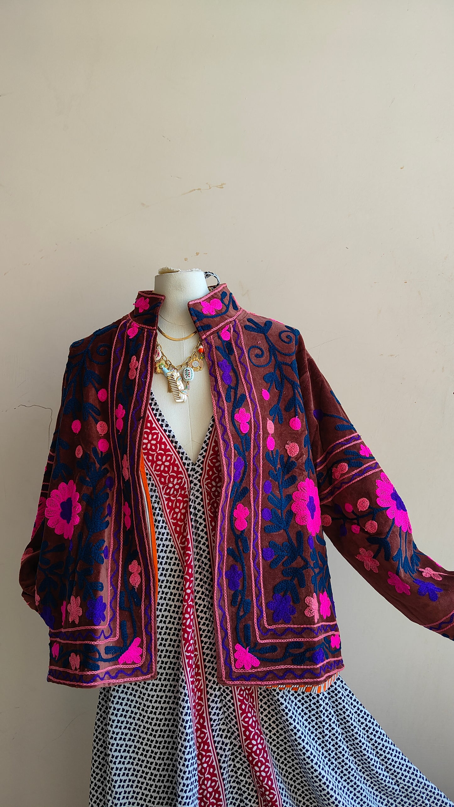 Giacca Boho con Tasche Laterali