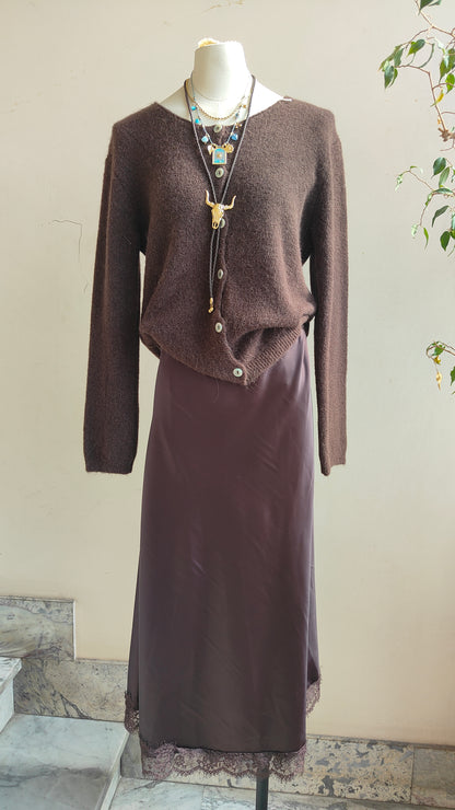 Gonna Satinata con Pizzo