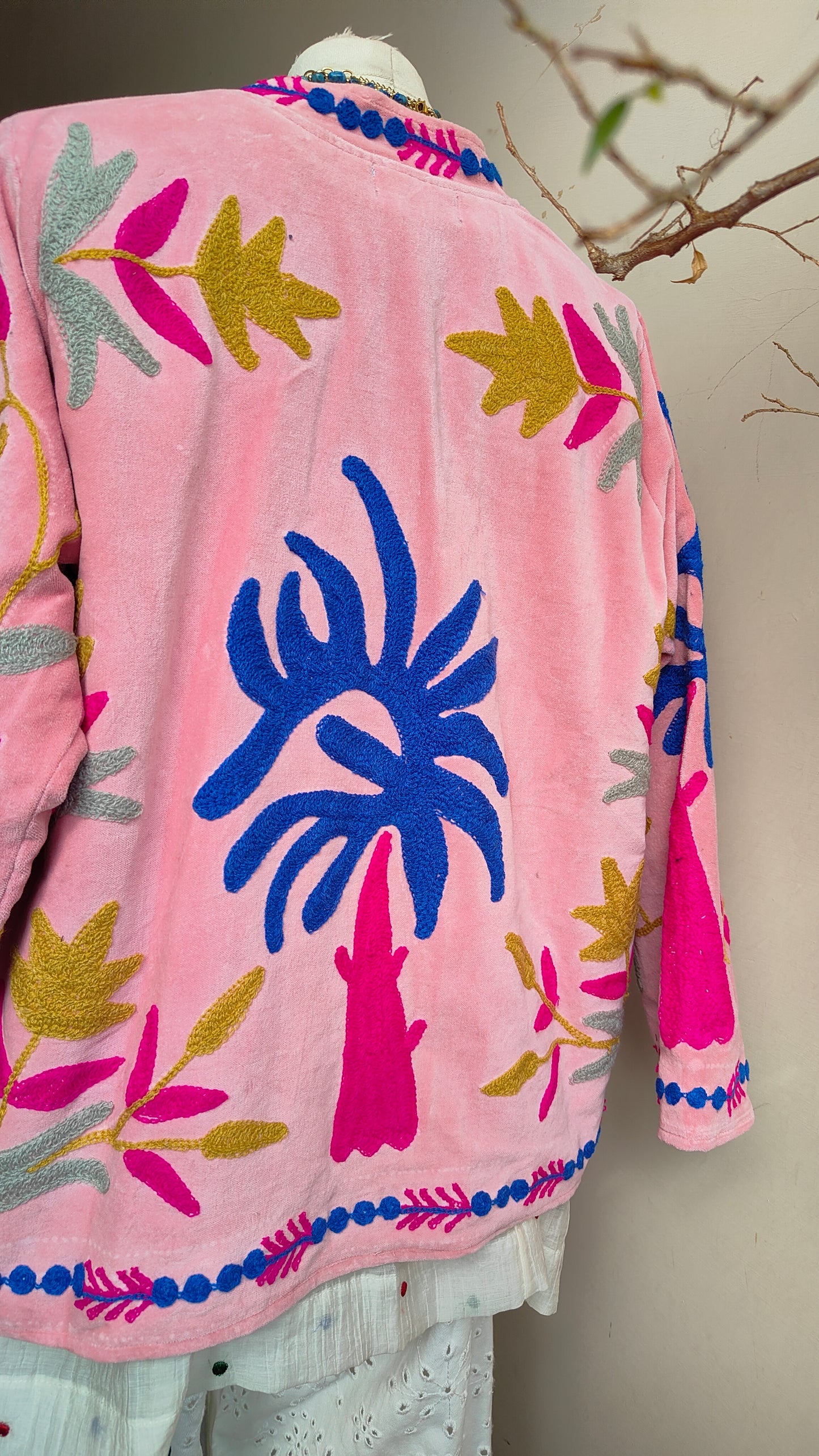 Giacca Boho con Tasche Laterali