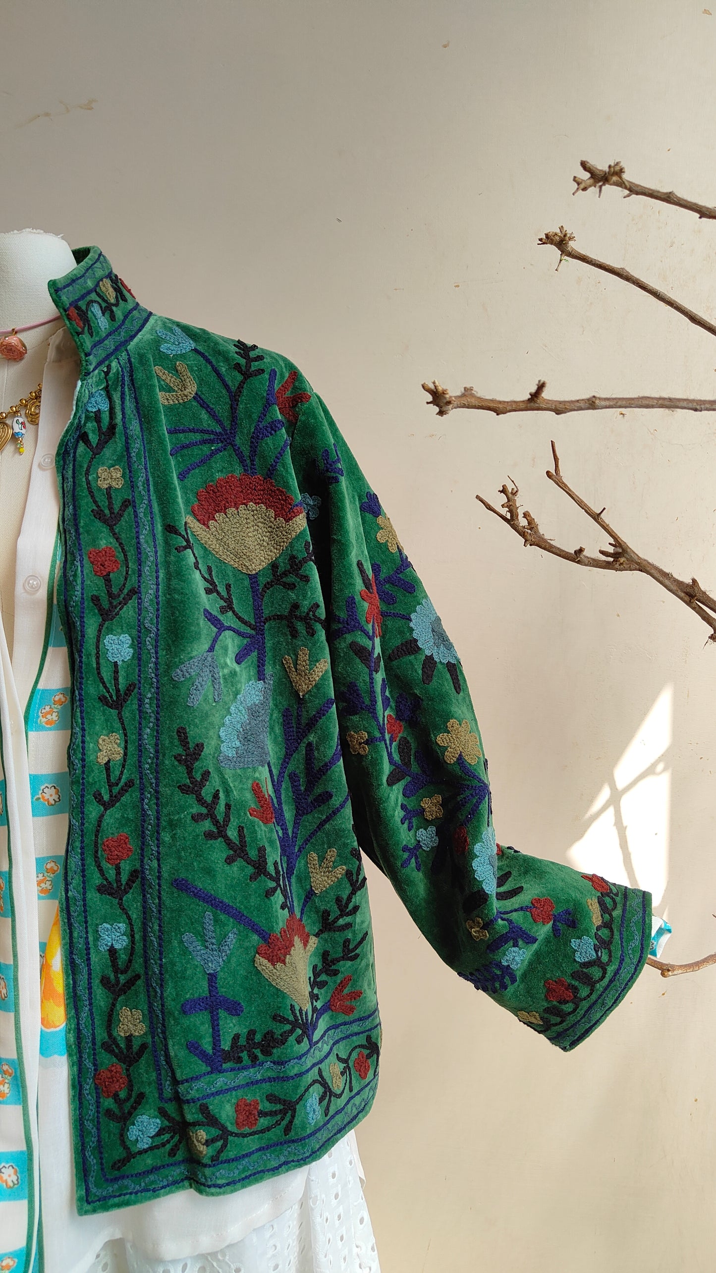 Giacca Boho con Tasche Laterali