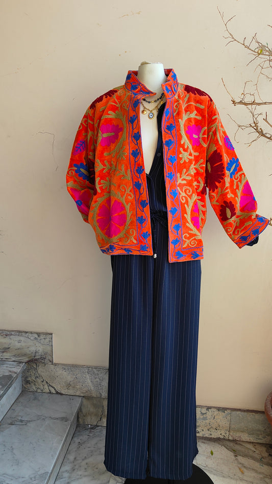 Giacca Boho con Tasche Laterali