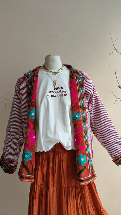 Giacca Boho con Tasche Laterali