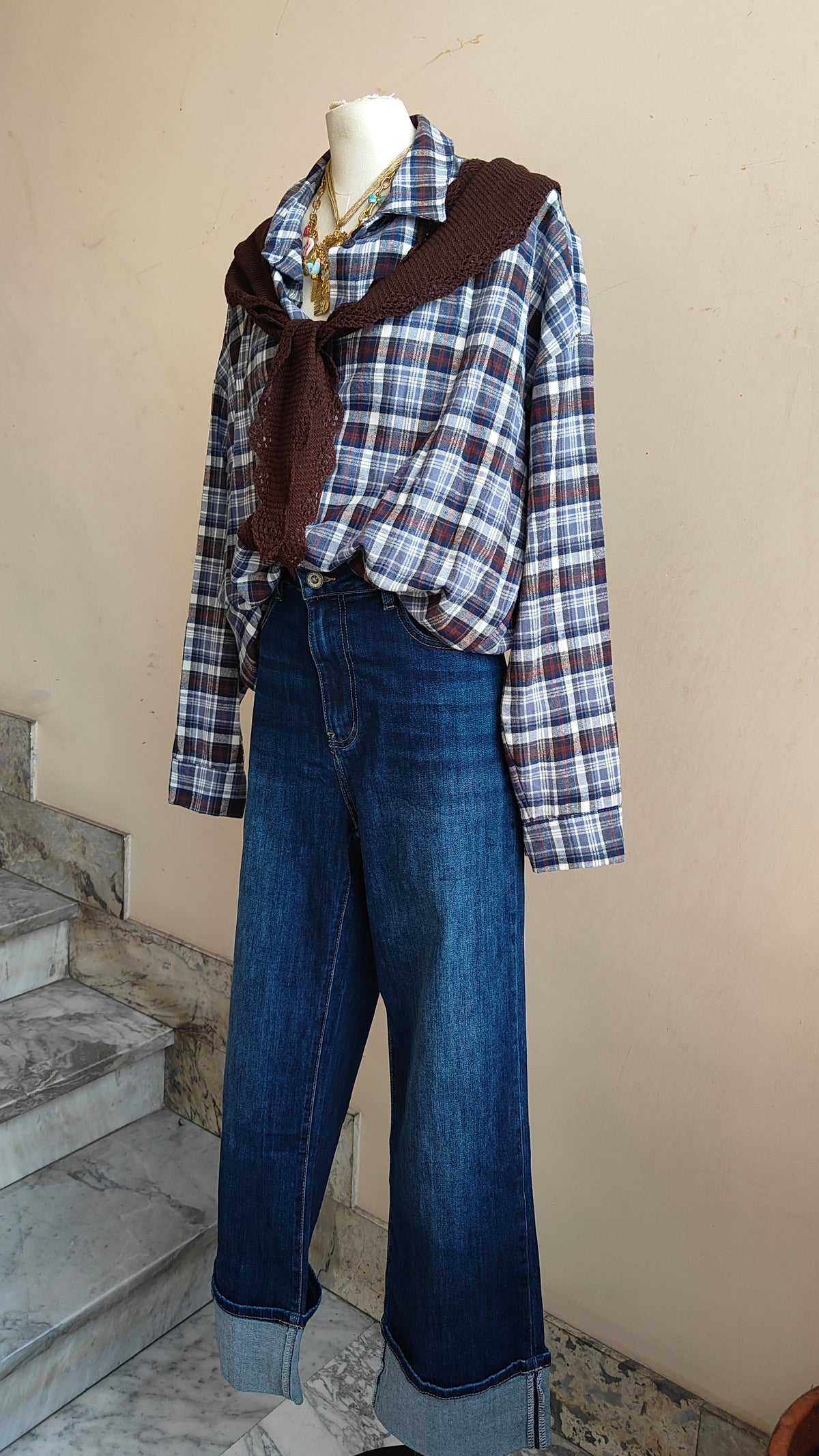 CAMICIA TARTAN CON CAPPUCCIO REMOVIBILE