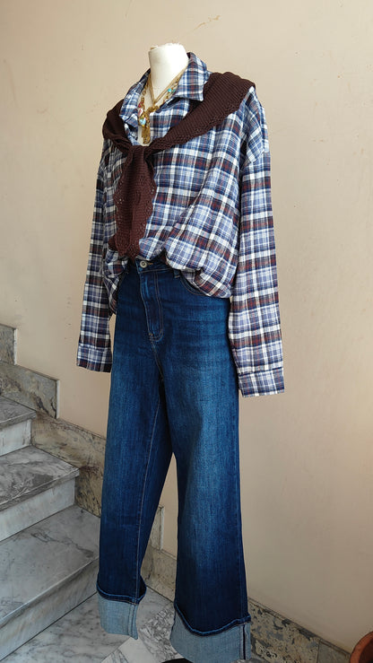 CAMICIA TARTAN CON CAPPUCCIO REMOVIBILE