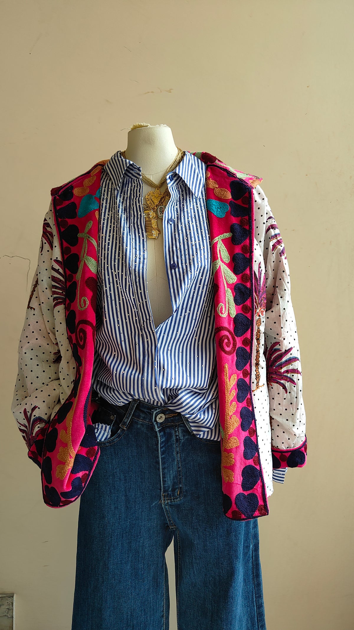 Giacca Boho con Tasche Laterali