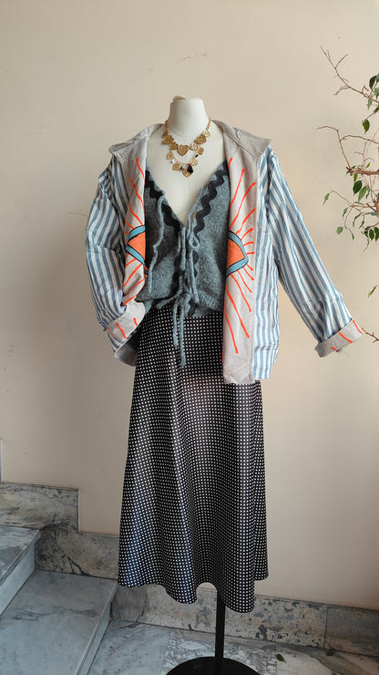 Giacca Boho con Tasche Laterali