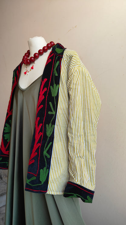 Giacca Boho con Tasche Laterali