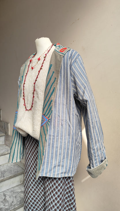 Giacca Boho con Tasche Laterali