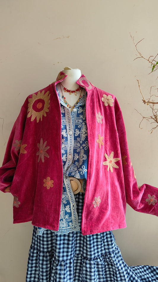 Giacca Boho con Tasche Laterali
