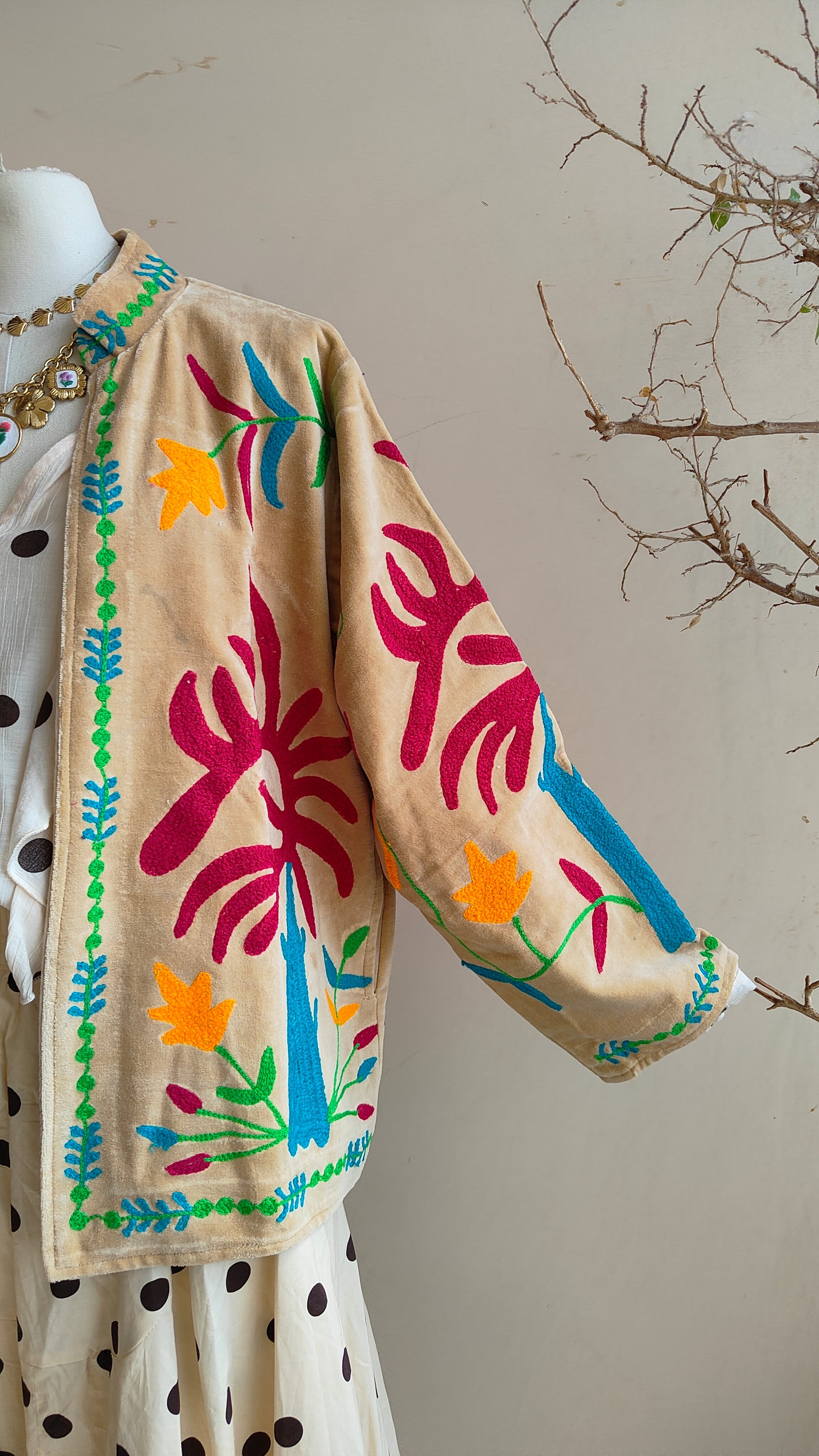 Giacca Boho con Tasche Laterali