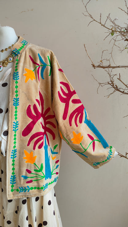 Giacca Boho con Tasche Laterali