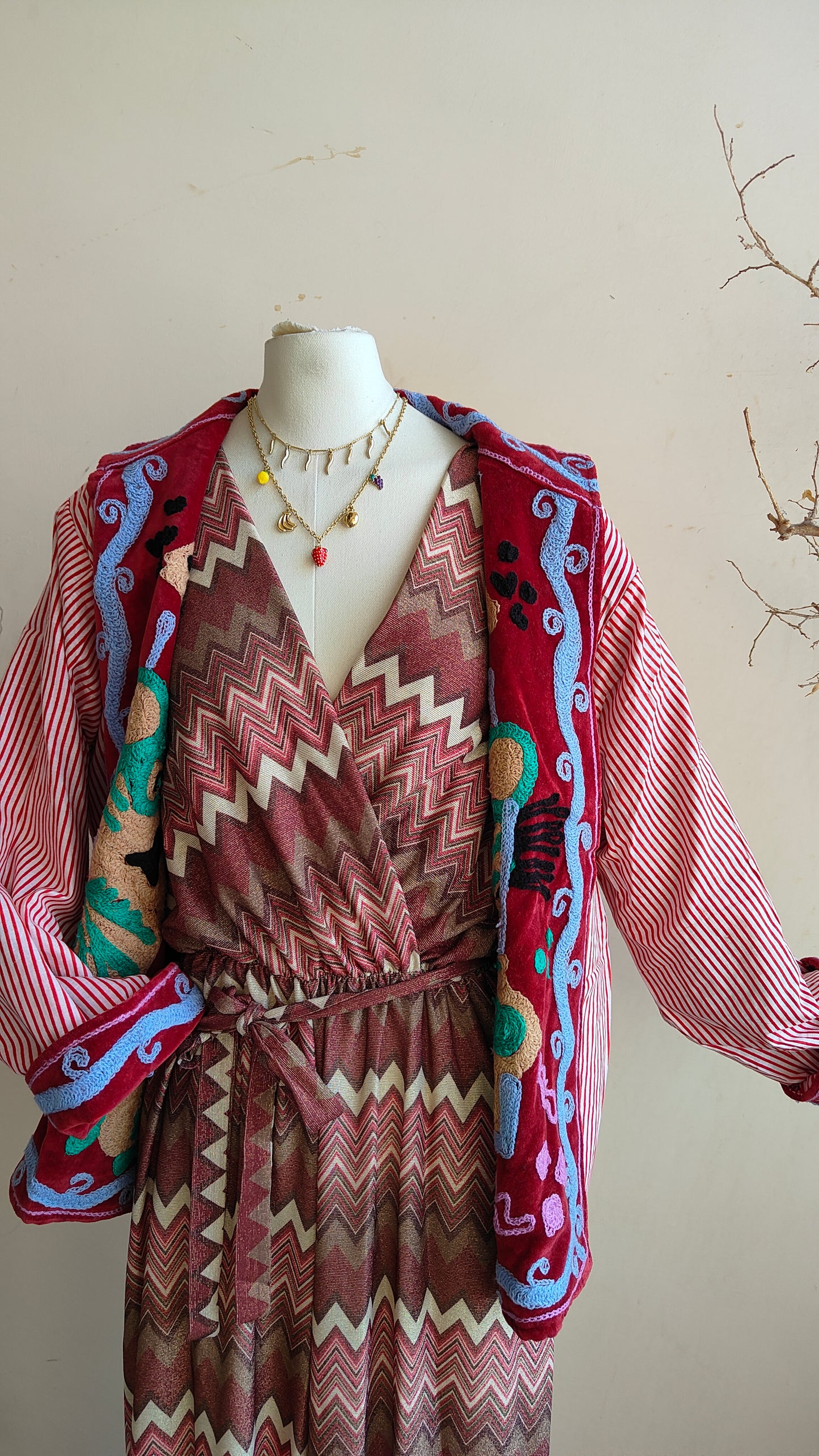 Giacca Boho con Tasche Laterali