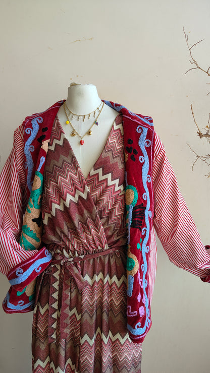 Giacca Boho con Tasche Laterali