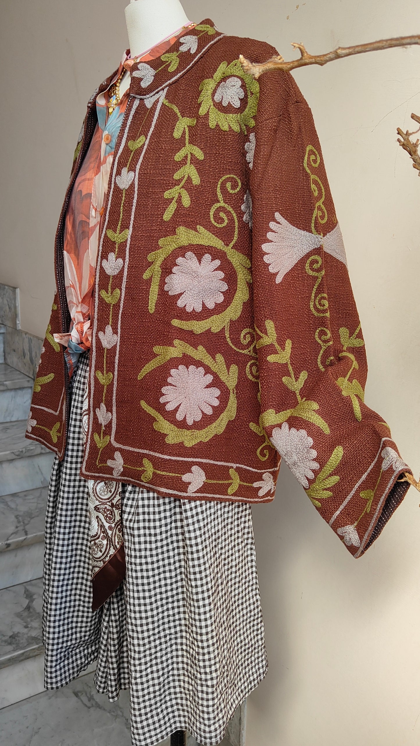 Giacca Boho tasche Canapa
