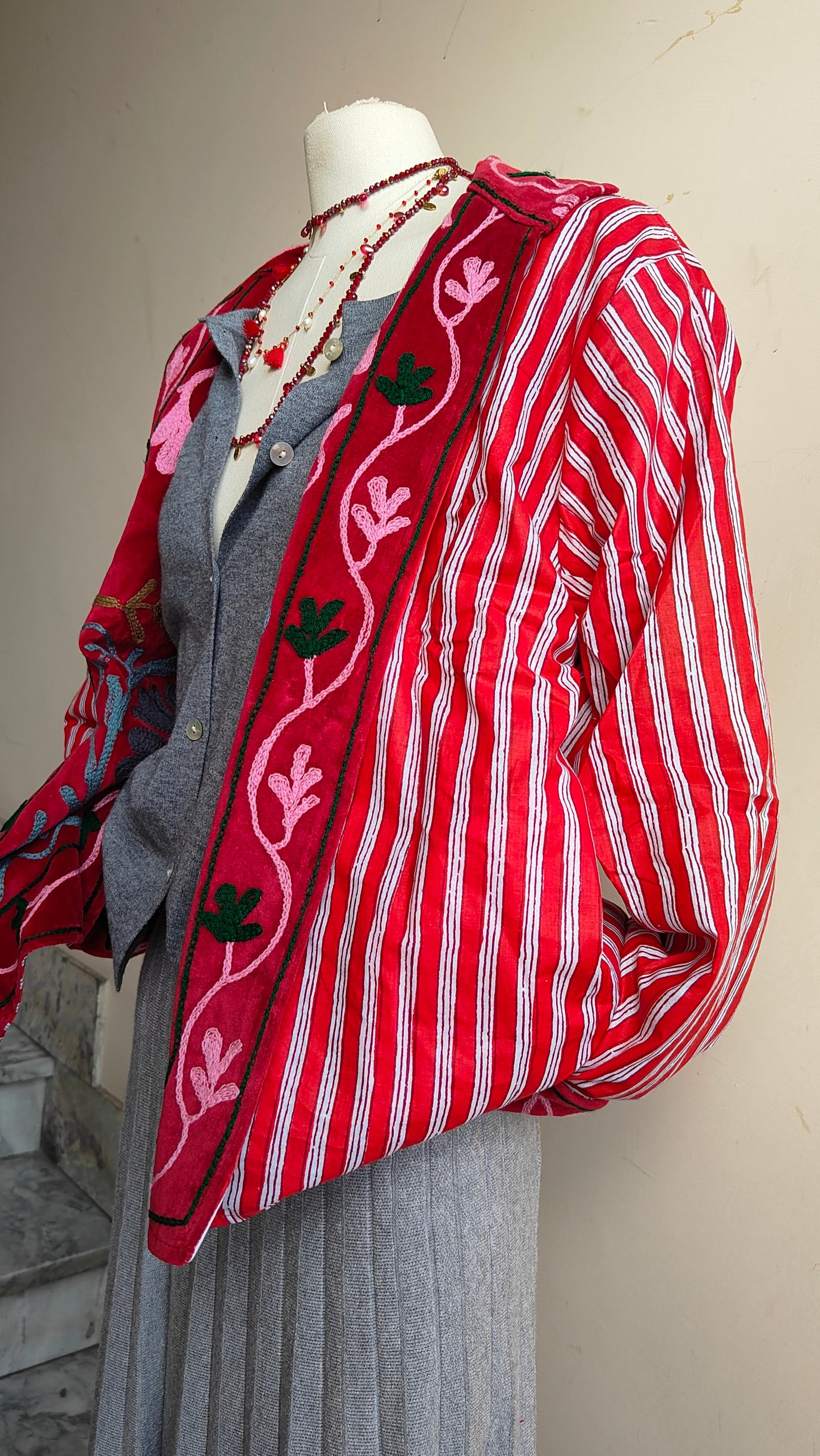 Giacca Boho con Tasche Laterali